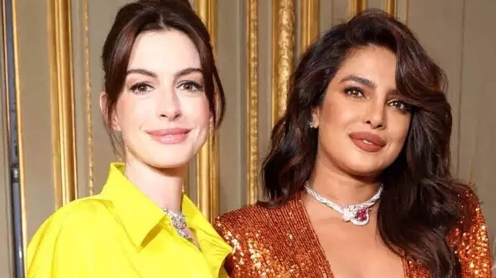 Anne Hathaway really wants to collaborate with Priyanka Chopra. She's wondering how they can make it happen.