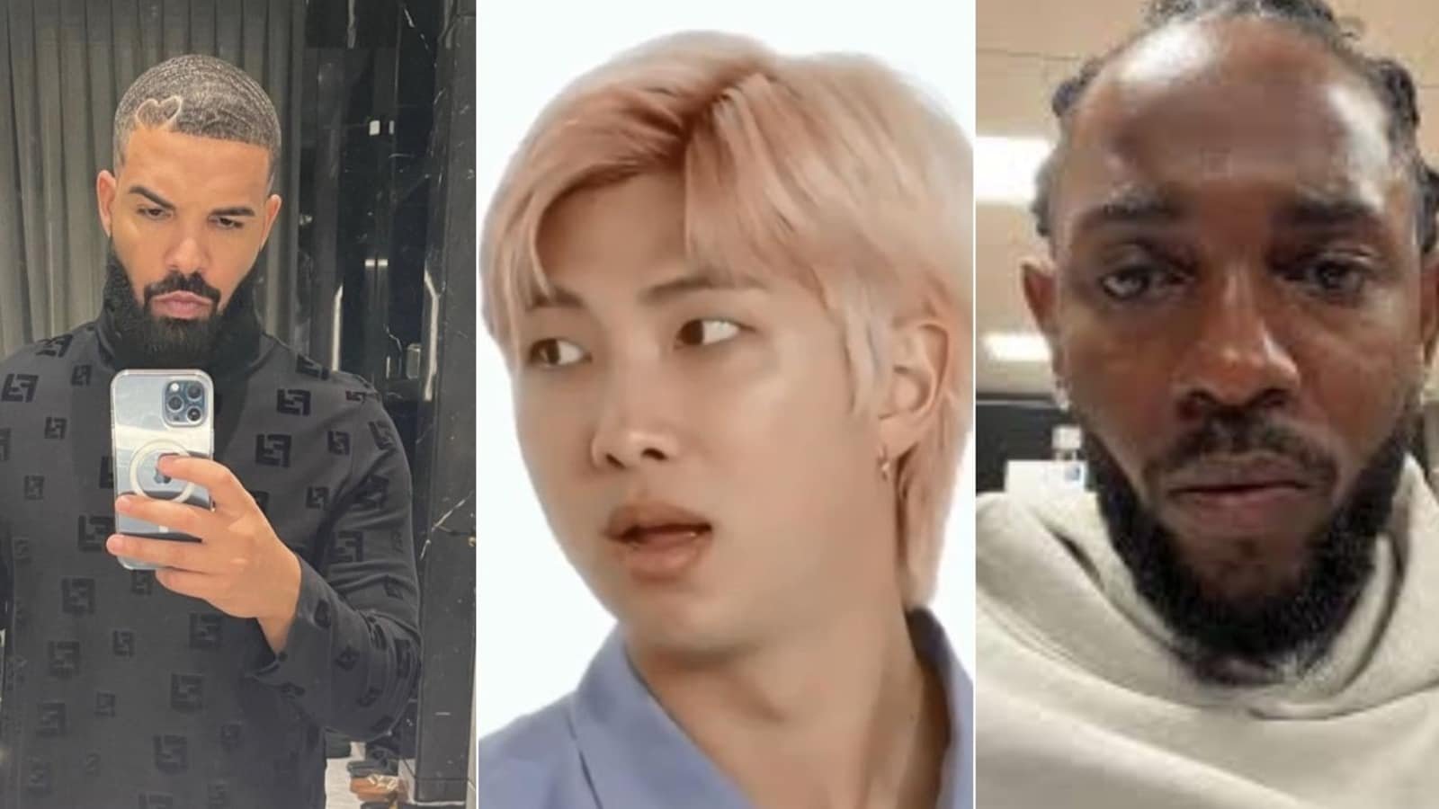 BTS RM tries to be a peacemaker between Drake and Kendrick Lamar in their rap feud, and fans of BTS make jokes about it.