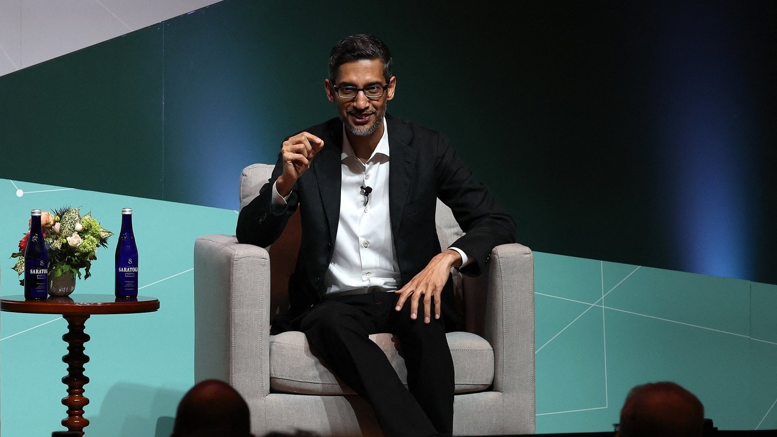 Does Sundar Pichai, the CEO of Google, feel surprised by AI? He says he has mixed feelings, both surprised and not surprised.