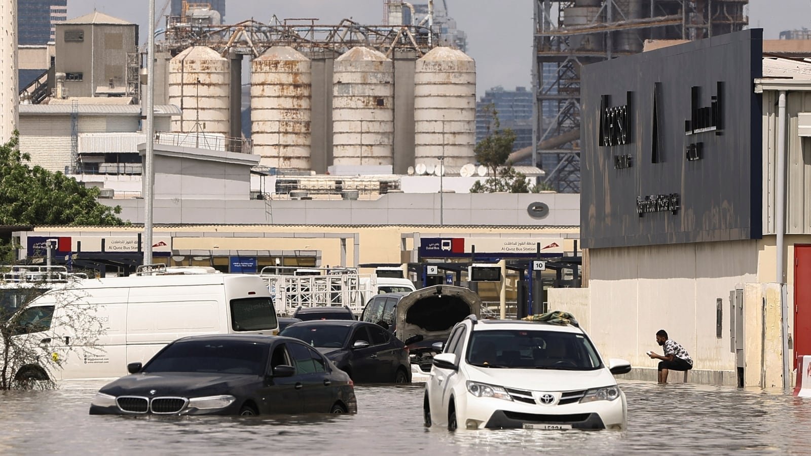 Heavy rainfall in Dubai has caused flooding, leading to disruptions in flight operations and vehicles getting stuck on waterlogged roads.