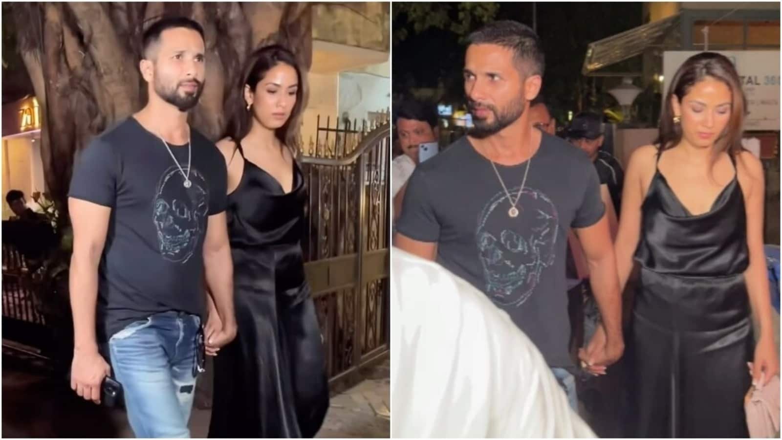 Mira Rajput chooses a timeless black slip dress for a romantic evening out with Shahid Kapoor in Mumbai.