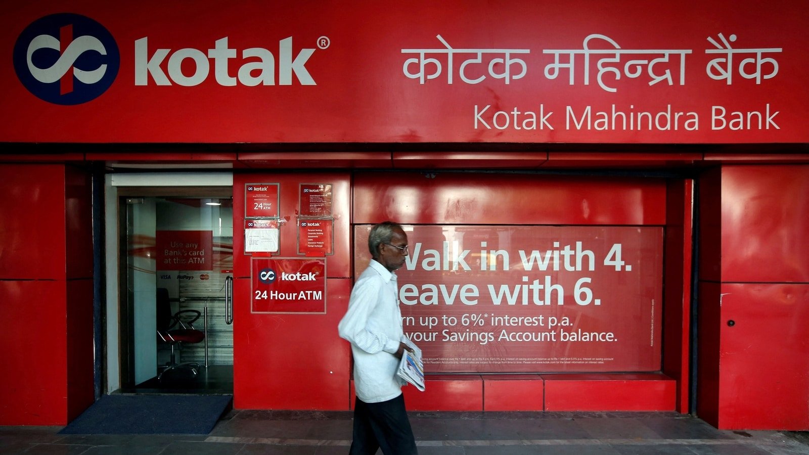 Shares of Kotak Mahindra Bank dropped by 10% after the Reserve Bank of India issued an order.